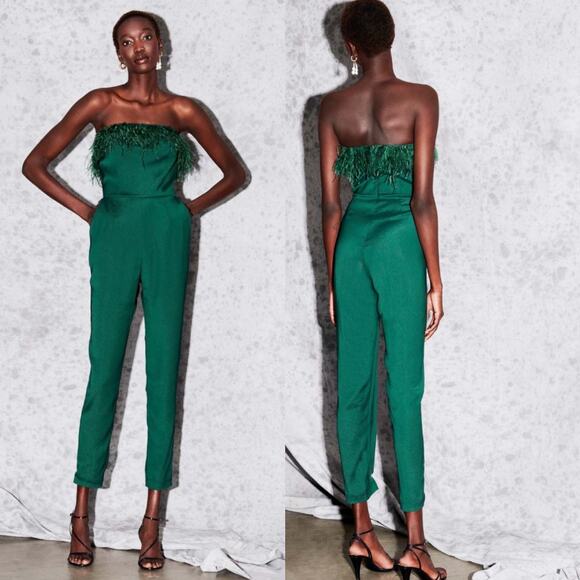 SAYLOR Lelaina Jumpsuit Evergreen Emerald Size Medium M - Sold Out! - Picture 2 of 14